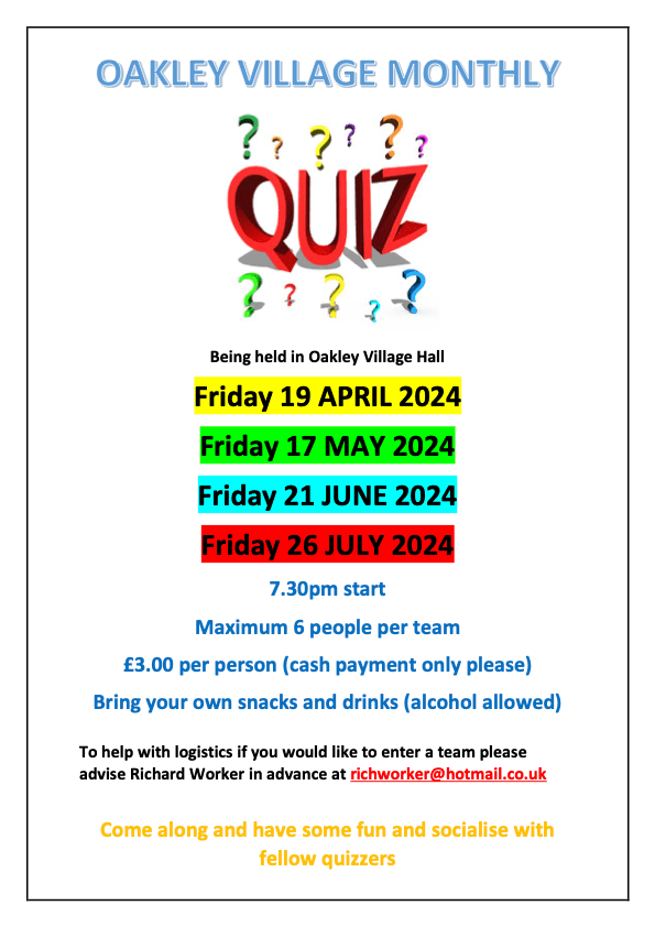 Monthly Quiz Poster