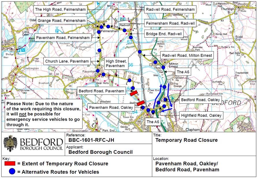 Map of alternative routes